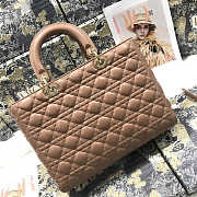  Dior large lady beige lambskin 32cm bag - 4