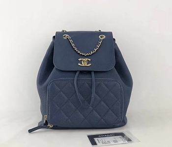 Chanel Business Afinity Blue Blacpack -25x24x17cm