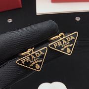 Prada Metal Triangle Black & Gold Earrings - 2