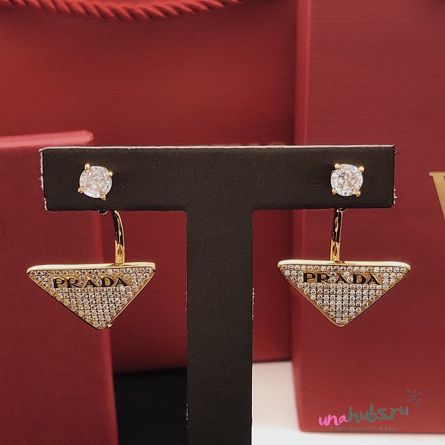 Prada Diamond Triangle Earrings - 1