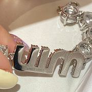 Miu Miu Logo crystal-embellished silver bracelet - 5