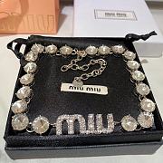 Miu Miu Logo crystal-embellished silver necklace - 1