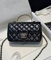 Chanel 23A Mini Rectangle Flap with Crystals Top Handle in Black Lambskin - 1