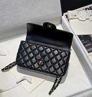 Chanel 23A Mini Rectangle Flap with Crystals Top Handle in Black Lambskin - 3