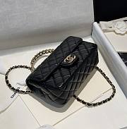 Chanel 23A Mini Rectangle Flap with Crystals Top Handle in Black Lambskin - 4