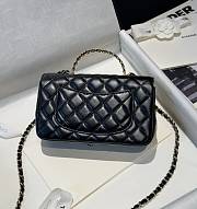 Chanel 23A Mini Rectangle Flap with Crystals Top Handle in Black Lambskin - 2