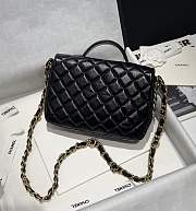 Chanel Top Handle With 2 pocket black caviar leather - 6