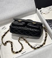 Chanel Top Handle With 2 pocket black caviar leather - 5