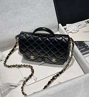 Chanel Top Handle With 2 pocket black caviar leather - 4