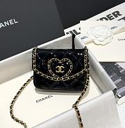 Chanel Heart Bag Black Patent Leather - 12.5x9.5x3cm - 1