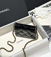 Chanel Heart Bag Black Patent Leather - 12.5x9.5x3cm - 6