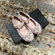 Chanel Kid Shoes Flat Ballet Tweed CC Logo - 2