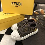 Fendi JUNIOR SNEAKERS Tobacco jacquard junior sneakers - 1