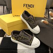 Fendi JUNIOR SNEAKERS Tobacco jacquard junior sneakers - 3