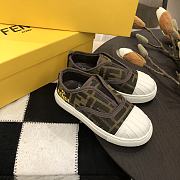 Fendi JUNIOR SNEAKERS Tobacco jacquard junior sneakers - 2