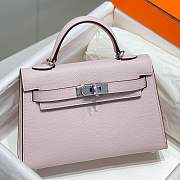 Hermes Kelly Mini Pink Silver Hardware - 19 x 12 x 6 cm - 1