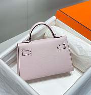 Hermes Kelly Mini Pink Silver Hardware - 19 x 12 x 6 cm - 6