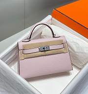 Hermes Kelly Mini Pink Silver Hardware - 19 x 12 x 6 cm - 5