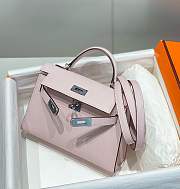 Hermes Kelly Mini Pink Silver Hardware - 19 x 12 x 6 cm - 4