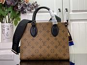 Louis Vuitton OnTheGo PM Monogram Reverse Canvas with Calfskin Patch - 25 x 19 x 11.5 cm  - 4