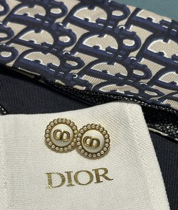 Dior Petit CD Baroque Stud Earrings