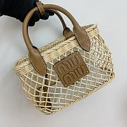 Miu Miu Woven farbic handbag with leather trim - 23.5x18x9cm - 5