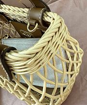 Miu Miu Mini Woven farbic handbag with leather trim  - 3