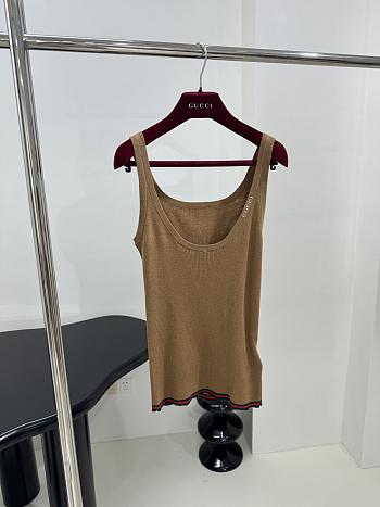 GUCCI FINE RIB CASHMERE AND SILK TANK TOP