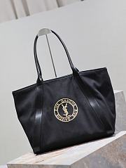 YSL Rive Gauche Cabas Cotton Tote Bag In Black - 40-60×30×20CM - 5