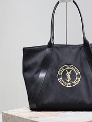 YSL Rive Gauche Cabas Cotton Tote Bag In Black - 40-60×30×20CM - 2