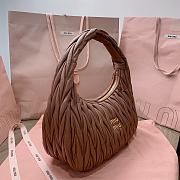 	 Miu Miu Wander matelassé nappa leather hobo brown bag - 29x24x10cm - 3