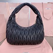 	 Miu Miu Wander matelassé nappa leather hobo black bag - 29x24x10cm - 5