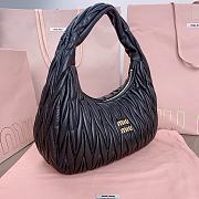 	 Miu Miu Wander matelassé nappa leather hobo black bag - 29x24x10cm - 3