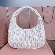 	 Miu Miu Wander matelassé nappa leather hobo white bag - 29x24x10cm - 2