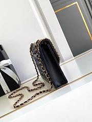 Wallet On Chain Patent Calfskin & Gold-Tone Metal Black - 12.3 × 19.2 × 3.5  - 6