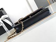 Wallet On Chain Patent Calfskin & Gold-Tone Metal Black - 12.3 × 19.2 × 3.5  - 5