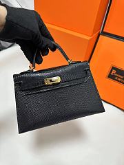 Hermès Kelly Black 19cm Lizard Bag - 1