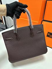 HERMÈS Matte Alligator Birkin Touch 25 handbag in Ebene Togo leather with Silver hardware - 2