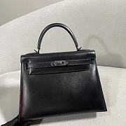 HERMÈS Kelly 28 Millenium in Black Box calfskin with Ruthenium hardware - 5