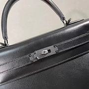 HERMÈS Kelly 28 Millenium in Black Box calfskin with Ruthenium hardware - 2