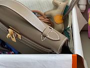 	 Hermes Natural Leather Mini kelly Bag 22CM Dove Grey Gold Hardware - 6