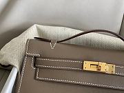 	 Hermes Natural Leather Mini kelly Bag 22CM Dove Grey Gold Hardware - 4