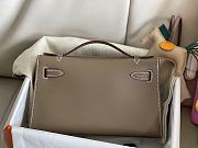 	 Hermes Natural Leather Mini kelly Bag 22CM Dove Grey Gold Hardware - 3