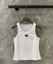 Miu Miu Women White Tank Top Black Logo - 1