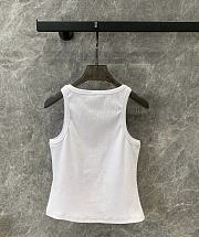 Miu Miu Women White Tank Top Black Logo - 3