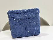 Chanel Mini 22 Bag Blue Studded Denim Silver Hardware - 5