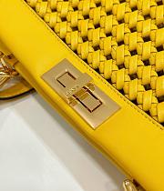 Fendi Peekaboo Yellow Medium Interlace Bag - 33cm - 5