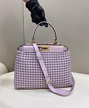 Fendi Peekaboo Purple Medium Interlace Bag - 33cm - 1