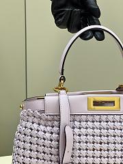 Fendi Peekaboo Purple Medium Interlace Bag - 33cm - 5