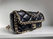 Chanel Lambskin Quilted Pearl Edge Mini Rectangular Flap Bag Black 20cm - 5